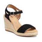 Sonoma Goods For Life&trade; Anet Women's Espadrille Wedge Sandals, Size: 6.5, Black
