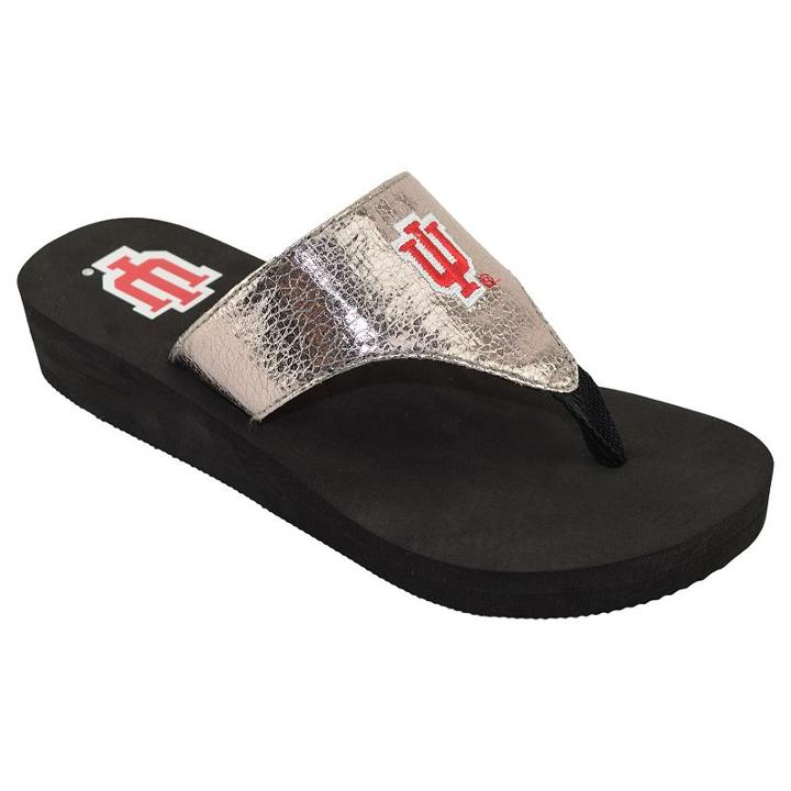 Women's Indiana Hoosiers Shine Platform Flip-flops, Size: Small, Red/coppr (rust/coppr)