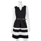 Juniors' Iz Byer California Striped Ponte Dress, Girl's, Size: 7, Black