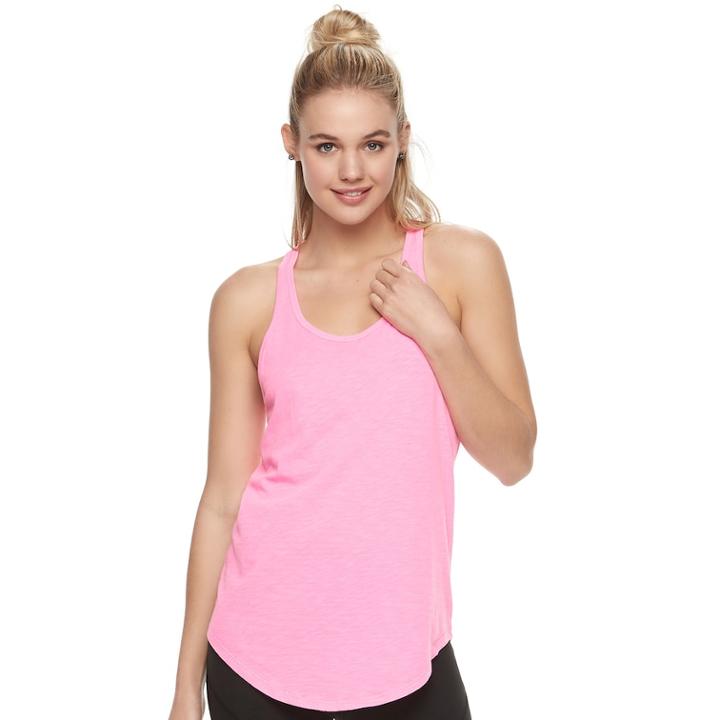 Juniors' So&reg; High-low Racerback Tank, Teens, Size: Medium, Brt Pink