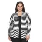 Plus Size Croft & Barrow&reg; Open-front Mock-layer Cardigan, Women's, Size: 3xl, Black