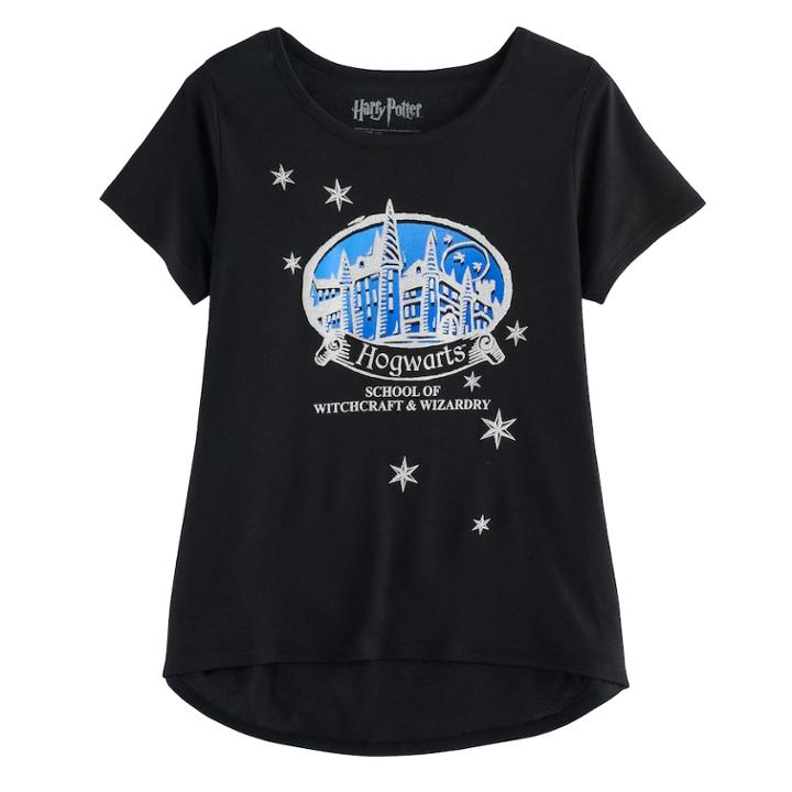 Girls 7-16 Hogwarts Graphic Tee, Size: Xl, Black