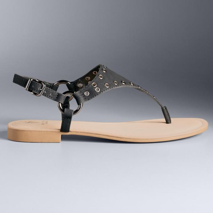 Simply Vera Vera Wang Fireworks Women's Sandals, Size: 8.5, Black