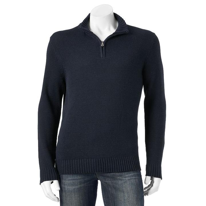 Big & Tall Croft & Barrow&reg; Classic-fit 5gg Quarter-zip Sweater, Men's, Size: 4xb, Dark Blue