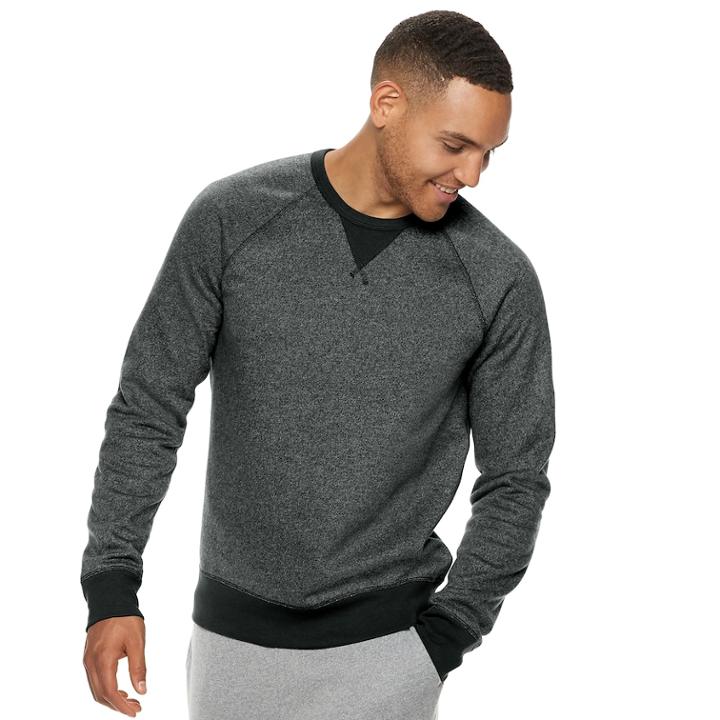 Men's Sonoma Goods For Life&trade; Modern-fit Supersoft Fleece Crewneck Pullover, Size: Xl, Black