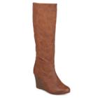 Journee Collection Langly Women's Wedge Knee High Boots, Size: Medium (12), Med Brown