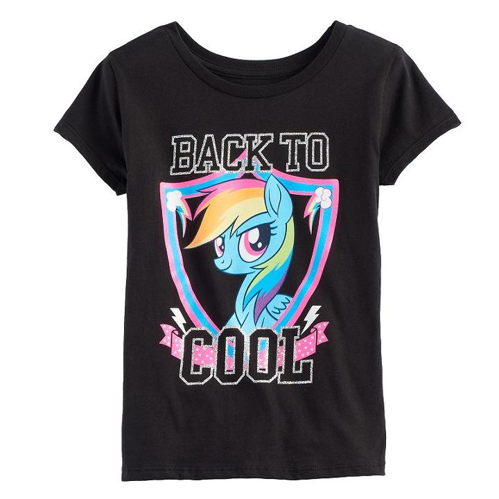 Girls 7-16 My Little Pony Rainbow Dash Back To Cool Graphic Tee, Size: Xl, Black