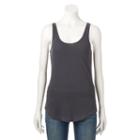 Women's Sonoma Goods For Life&trade; Scoopneck Tank, Size: Large, Grey (charcoal)