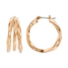 Apt. 9&reg; Nickel Free Triple Hoop Earrings, Women's, Gold