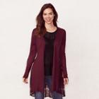 Women's Lc Lauren Conrad Scallop Lace Cardigan, Size: Small, Dark Pink