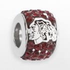 Logoart Chicago Blackhawks Sterling Silver Crystal Logo Bead - Made With Swarovski Crystals, Women's, Red