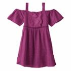 Girls 7-16 My Michelle Crochet Cold Shoulder A-line Dress, Girl's, Size: 10, Drk Purple