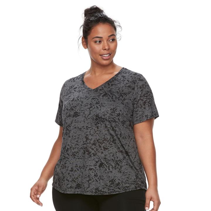 Plus Size Tek Gear&reg; Burnout Tee, Women's, Size: 3xl, Black