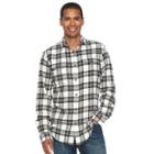 Men's Sonoma Goods For Life&trade; Slim-fit Plaid Flannel Button-down Shirt, Size: Xxl, White Oth