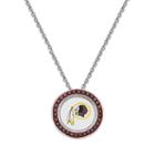 Washington Redskins Team Logo Crystal Pendant Necklace - Made With Swarovski Crystals, Women's, Size: 18, Red