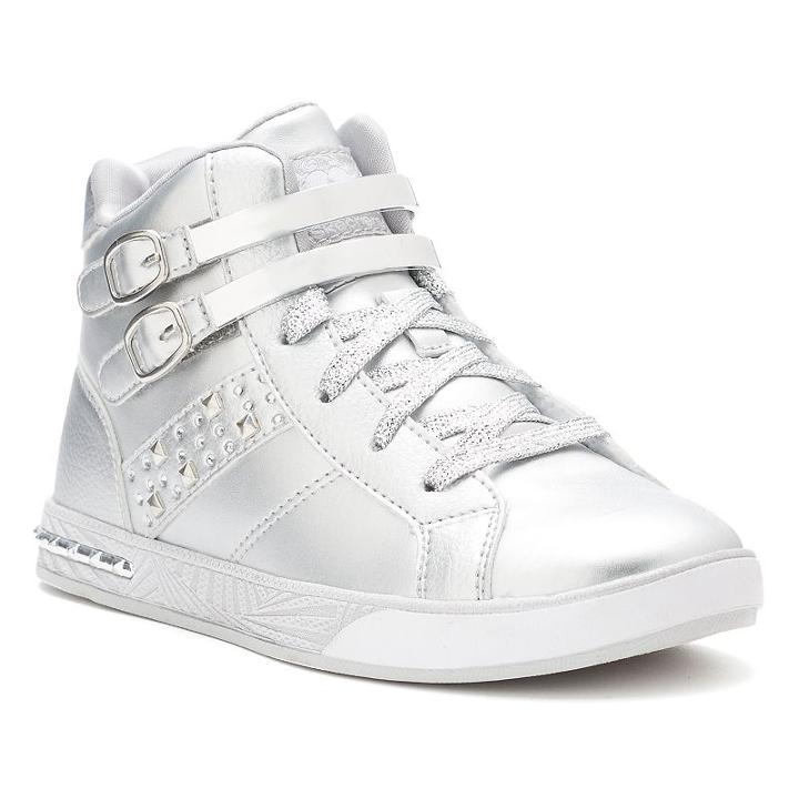 Skechers Sassy Kicks Girls' High Top Sneakers, Girl's, Size: 4, Silver