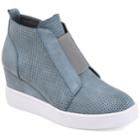 Journee Collection Journee Collection Clara Women's Wedge Sneakers, Size: Medium (9), Blue