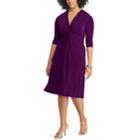 Plus Size Chaps Solid Knot-front Empire Dress, Women's, Size: 22 W, Purple