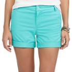 Women's Chaps Cuffed Twill Shorts, Size: 12, Green