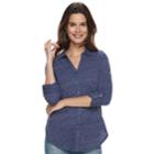 Women's Sonoma Goods For Life&trade; Tunic Shirt, Size: Xs, Dark Blue