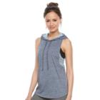 Juniors' So&reg; Heathered Sleeveless Racerback Hoodie, Girl's, Size: Xs, Blue