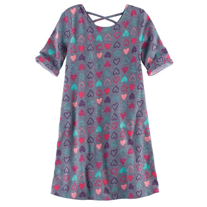 Girls 4-7 Jumping Beans&reg; Print Swing Dress, Size: 5, Med Grey