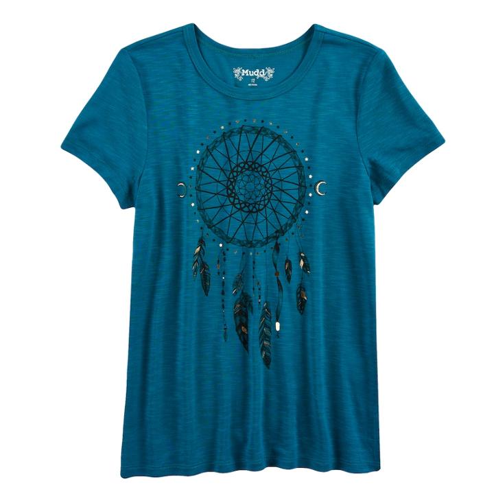 Girls 7-16 & Plus Size Mudd&reg; Graphic Tee, Size: 10, Dark Blue