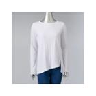Women's Simply Vera Vera Wang Ribbed Asymmetrical Top, Size: Large, White