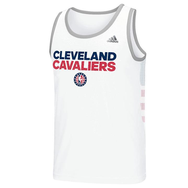 Men's Adidas Cleveland Cavaliers Tip Off Performance Tank Top, Size: Xxl, White