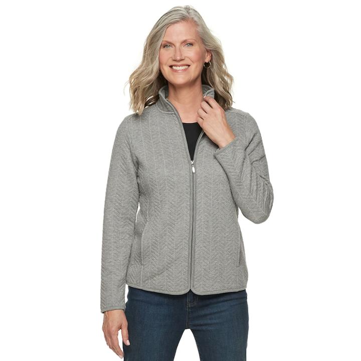 Petite Croft & Barrow® Quilted Jacket, Women's, Size: Xl Petite, Med Grey