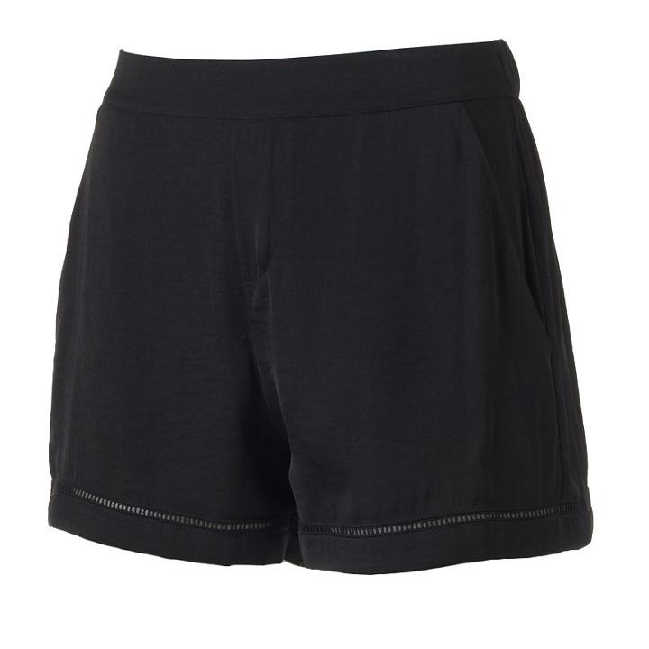 Women's Juicy Couture Crochet Soft Shorts, Size: Medium, Black