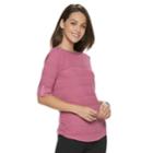 Women's Apt. 9&reg; Textured Ruched Boatneck Sweater, Size: Xl, Med Pink
