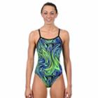 Women's Dolfin Winners V-2 Open-back One-piece Swimsuit, Size: 24 Comp, Turquoise/blue (turq/aqua)