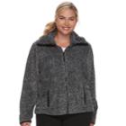Juniors' Plus Size So&reg; Sherpa Zip-up Jacket, Teens, Size: 3xl, Med Grey