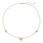 14k Gold Plated Crystal Halo Station Necklace, Women's, Pink