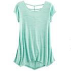 Girls 7-16 & Plus Size So&reg; Space-dyed Cageback Handkerchief Hem Legging Tee, Size: 16, Turquoise/blue (turq/aqua)