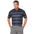 Men's Grand Slam Performance Striped Golf Polo, Size: Small, Med Blue