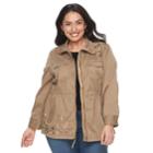 Plus Size Sonoma Goods For Life&trade; Utility Jacket, Women's, Size: 3xl, Med Brown