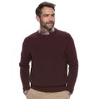 Men's Croft & Barrow&reg; Classic-fit Stretch Crewneck Sweater, Size: Xxl, Dark Red