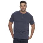 Big & Tall Croft & Barrow&reg; Classic-fit Slubbed Outdoor Performance Henley, Men's, Size: 3xb, Blue