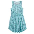 Plus Size Girls 7-16 So&reg; Printed Dress, Size: 20 1/2, Med Blue