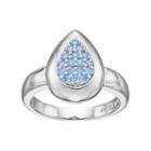 Lotopia Blue Cubic Zirconia Sterling Silver Teardrop Ring, Women's, Size: 8