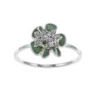 Lc Lauren Conrad Green Flower Ring, Women's, Size: 7