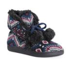 Women's Muk Luks Lulu Knit Bootie Slippers, Size: Medium, Black