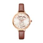 Women's I Love You.a Latte Watch, Size: Large, Brown