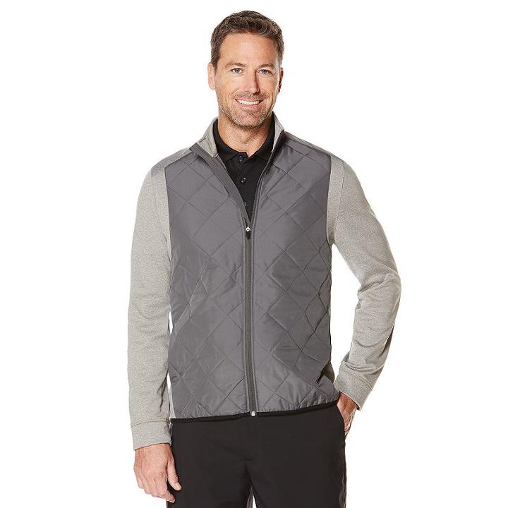 Men's Grand Slam Quilted Golf Jacket, Size: Xxl, Silver