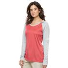 Women's Columbia Fork Stream Colorblock Hooded Tee, Size: Large, Brt Pink