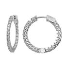 Diamonore Sterling Silver 2-ct. T.w. Simulated Diamond Hoop Earrings, Women's, White