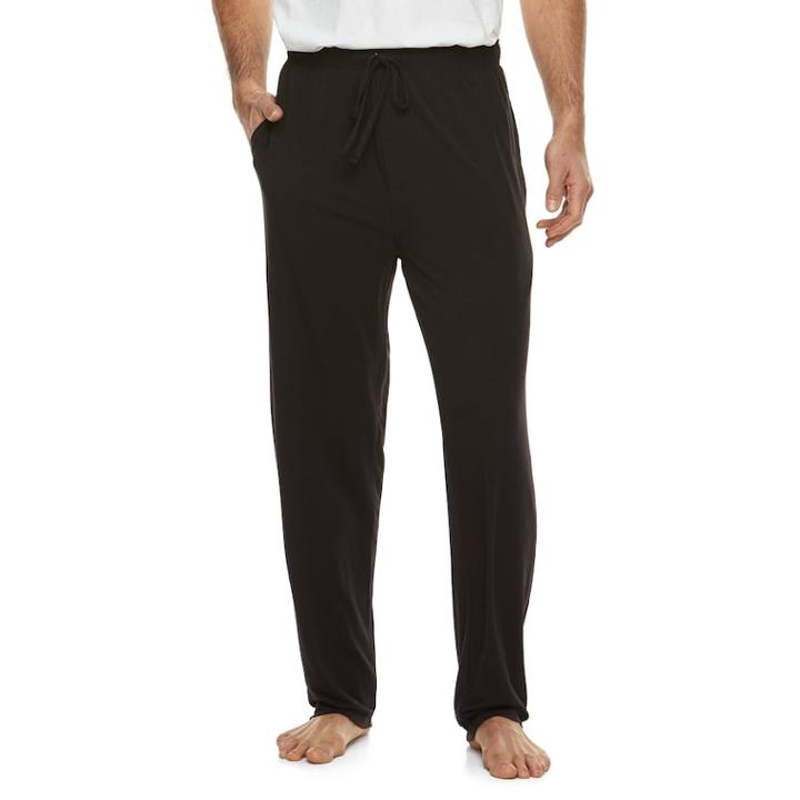 Men's Fruit Of The Loom Signature Breathable Mesh Lounge Pants, Size: Xl, Black