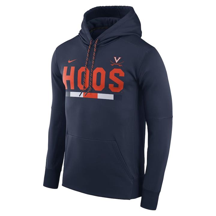 Men's Nike Virginia Cavaliers Therma-fit Hoodie, Size: Xl, Blue (navy)